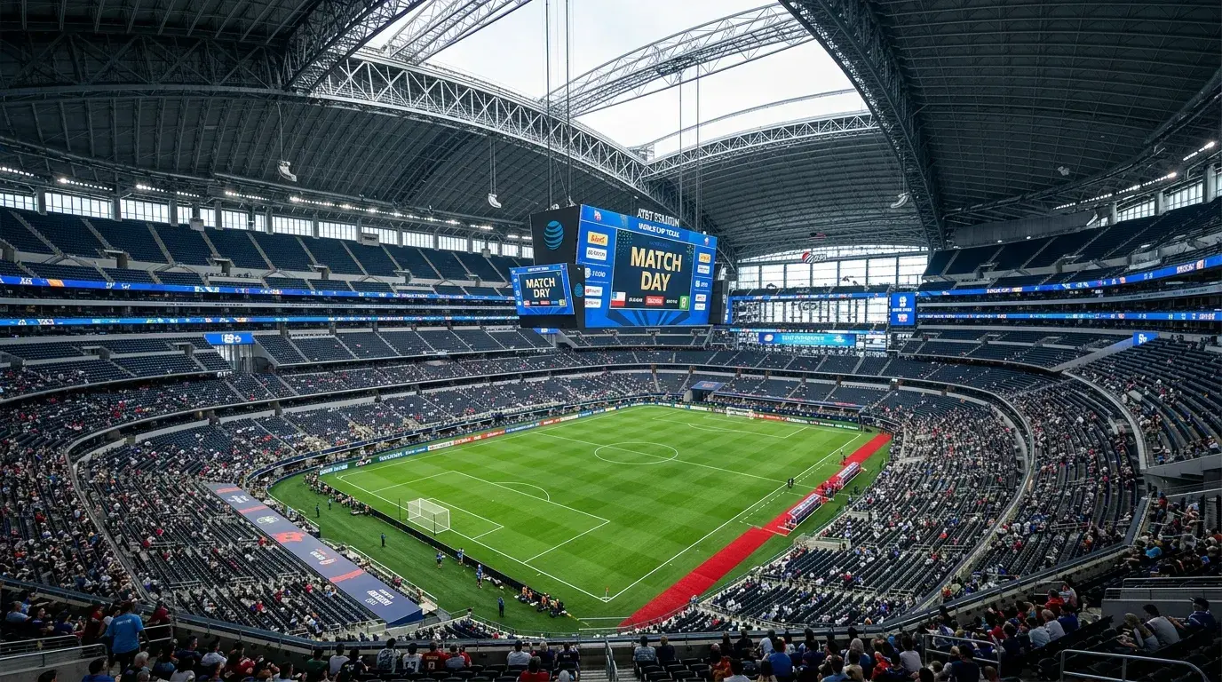 AT&T Stadium i Dallas där Sverige spelar sin tredje gruppmatch mot Japan