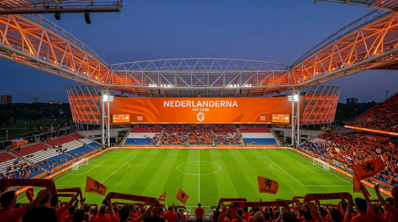Nederländernas landslag Oranje med Virgil van Dijk inför VM 2026 mötet mot Sverige i grupp F