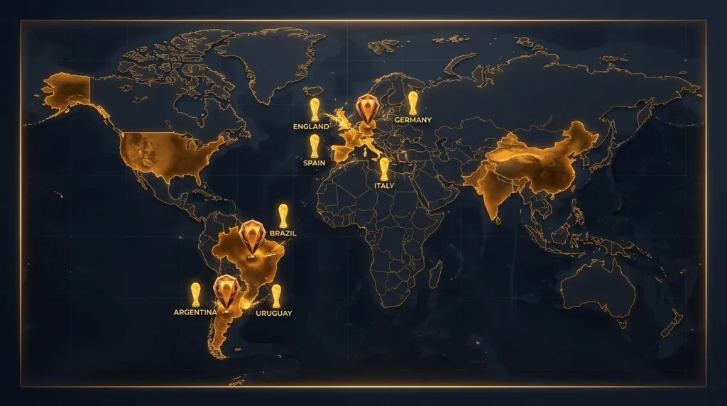 VM-titlar fördelat per nation